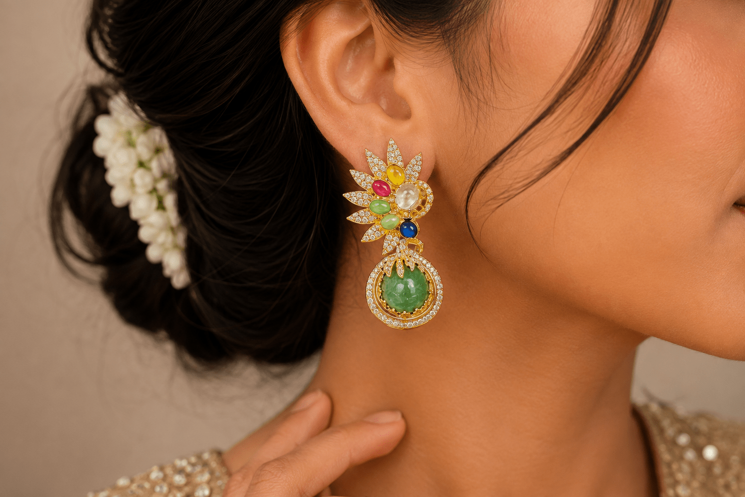 Sabyasachi Earrings 10298 - KRISHNA'S SWETA JEWELLERY