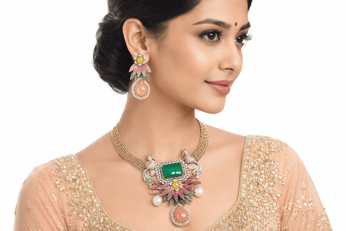 Sabyasachi Necklace 08659 - KRISHNA'S SWETA JEWELLERY