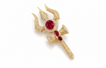 Shiv Trishul Brooch 11615 - KRISHNA'S SWETA JEWELLERY