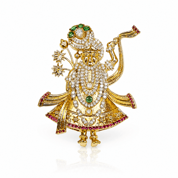 Shreenathji Brooch 11180 - KRISHNA'S SWETA JEWELLERY