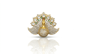 Sovereign Peacock Brooch 08501 - KRISHNA'S SWETA JEWELLERY