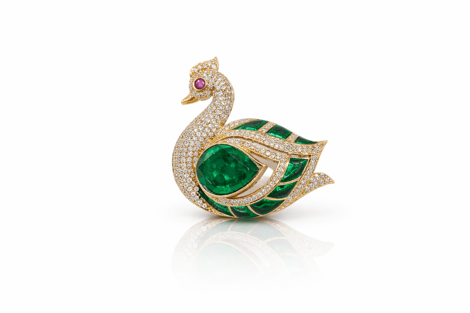 Swan Brooch 04062 - KRISHNA'S SWETA JEWELLERY