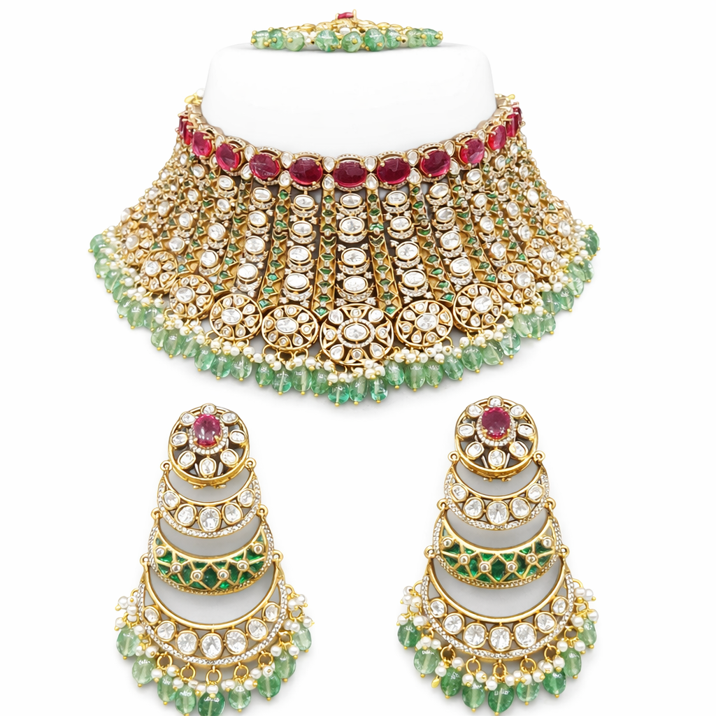 Swarn Sri Bride Set 08106 - KRISHNA'S SWETA JEWELLERY