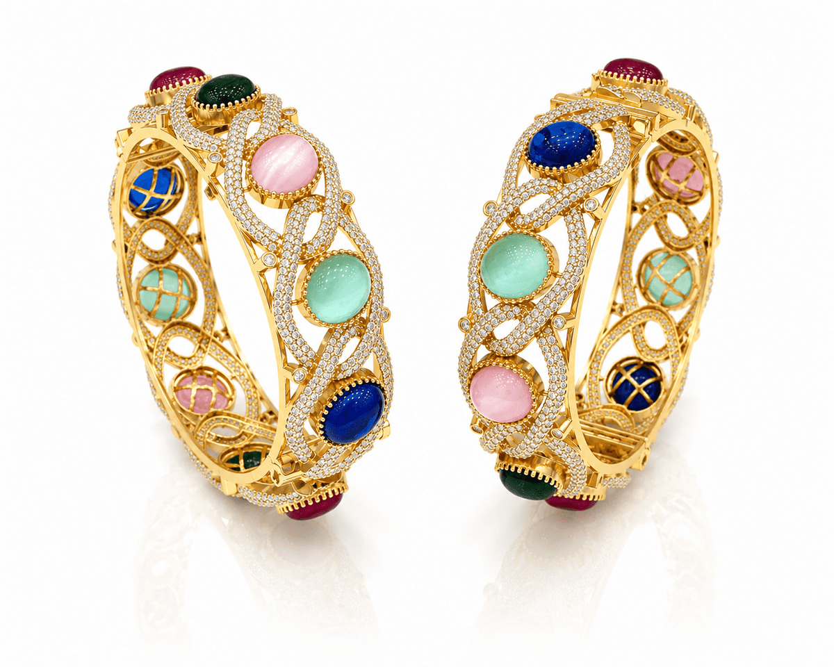 Victorian bangles 02225 - KRISHNA'S SWETA JEWELLERY