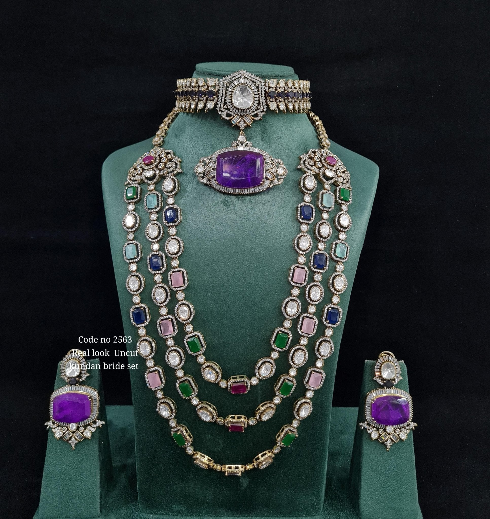 Victorian Bridal Set 01618 - KRISHNA'S SWETA JEWELLERY
