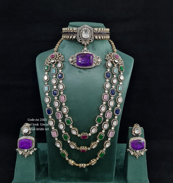 Victorian Bridal Set 01618 - KRISHNA'S SWETA JEWELLERY