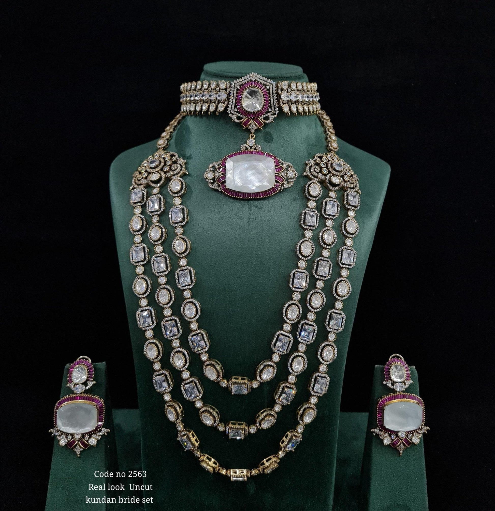 Victorian Bridal Set 01618 - KRISHNA'S SWETA JEWELLERY