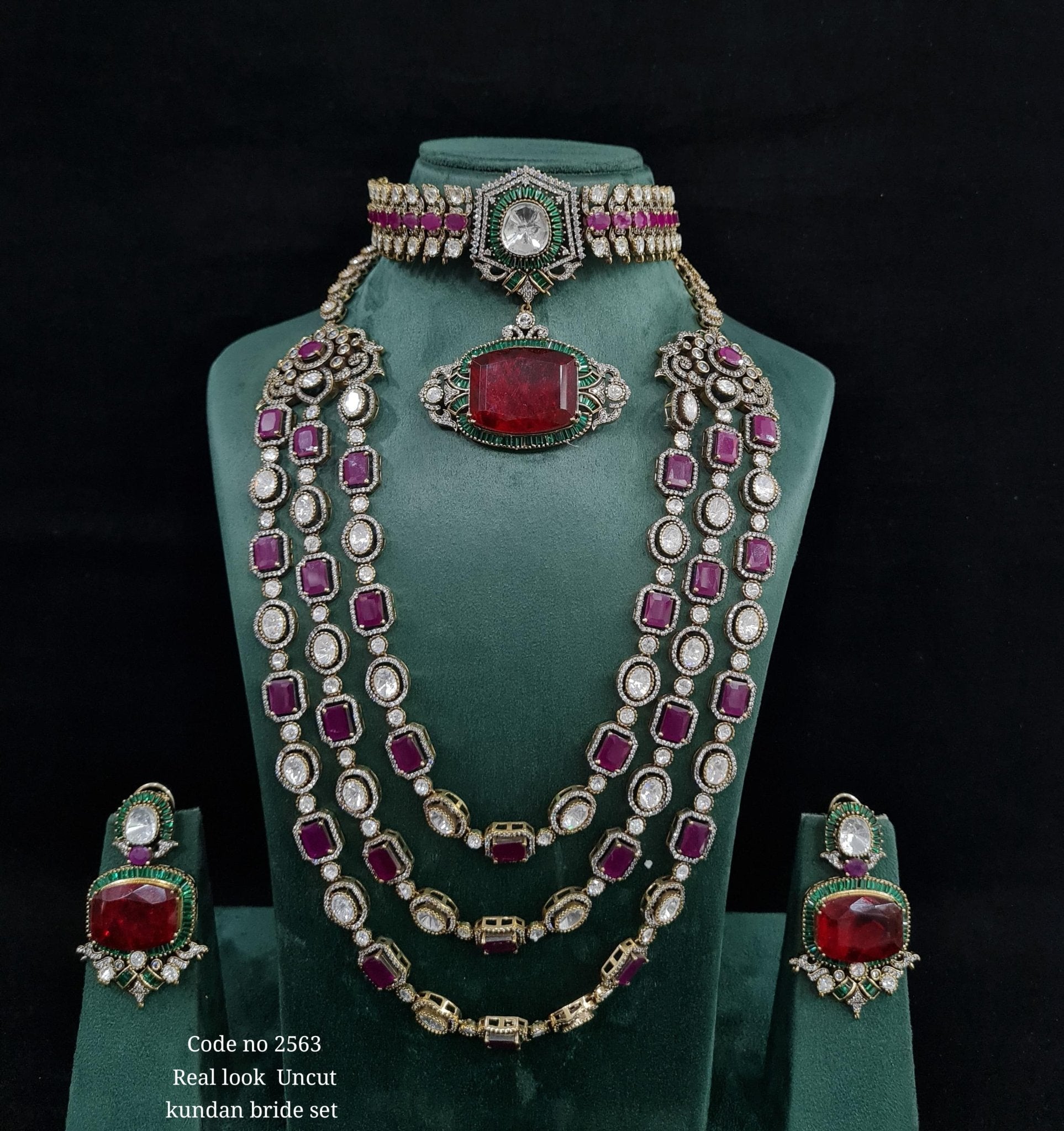 Victorian Bridal Set 01618 - KRISHNA'S SWETA JEWELLERY