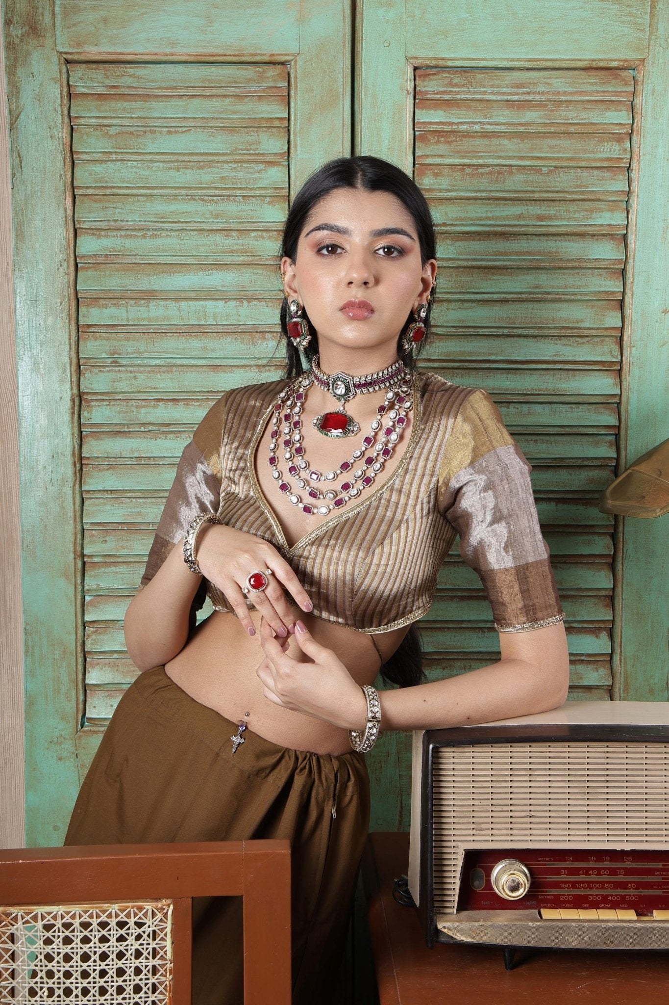 Victorian Bridal Set 01618 - KRISHNA'S SWETA JEWELLERY