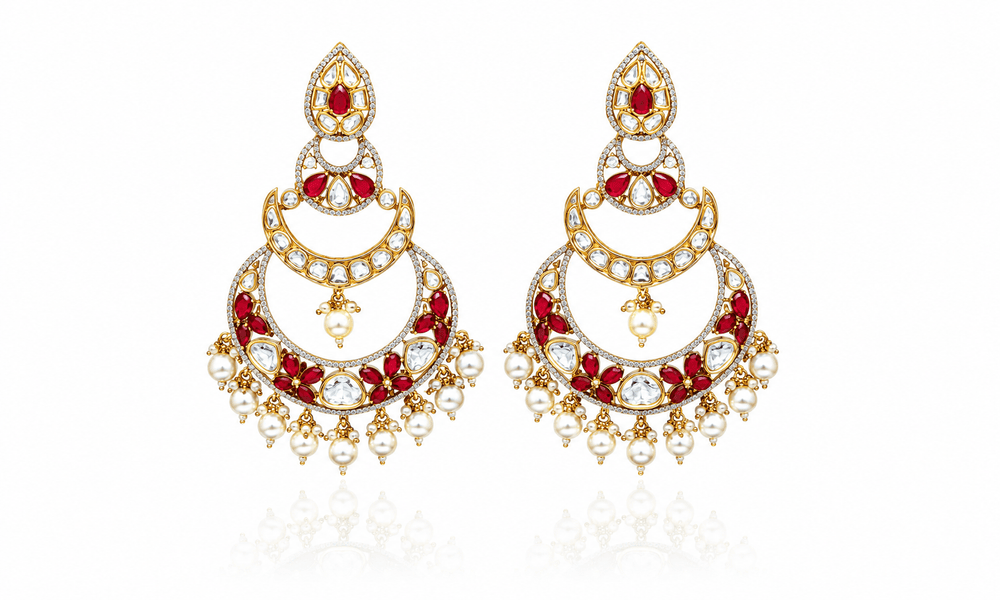 Victorian Earrings 08230 - KRISHNA'S SWETA JEWELLERY