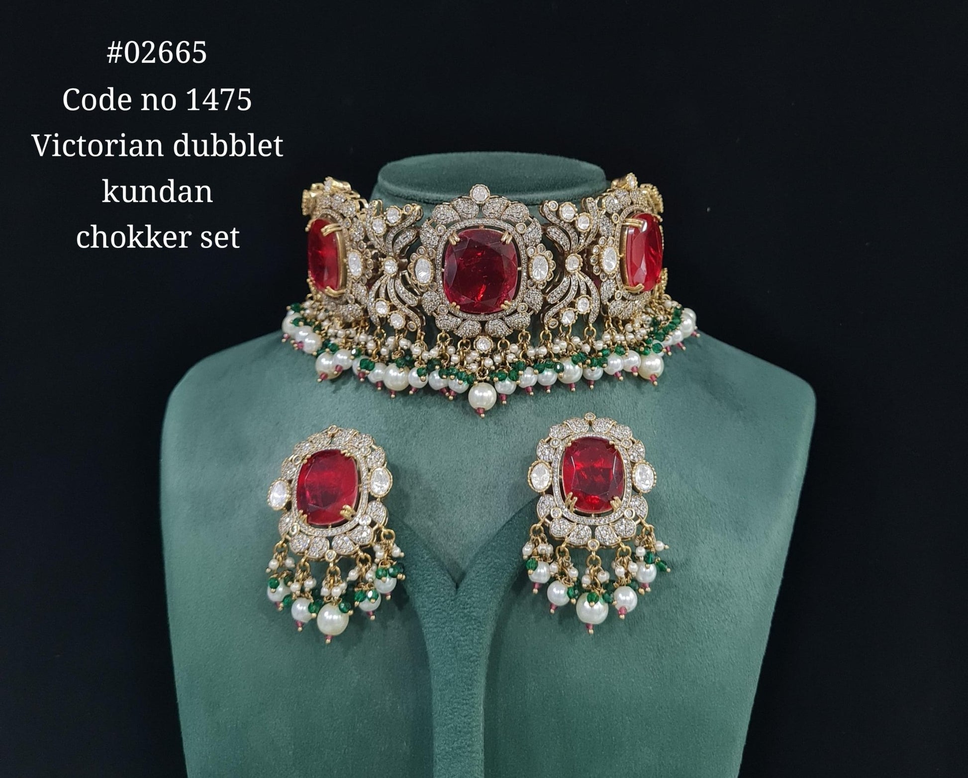 Victorian Kundan Choker 02665 - KRISHNA'S SWETA JEWELLERY