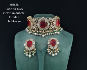 Victorian Kundan Choker 02665 - KRISHNA'S SWETA JEWELLERY