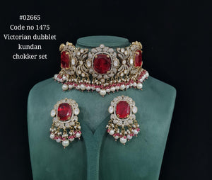 Victorian Kundan Choker 02665 - KRISHNA'S SWETA JEWELLERY