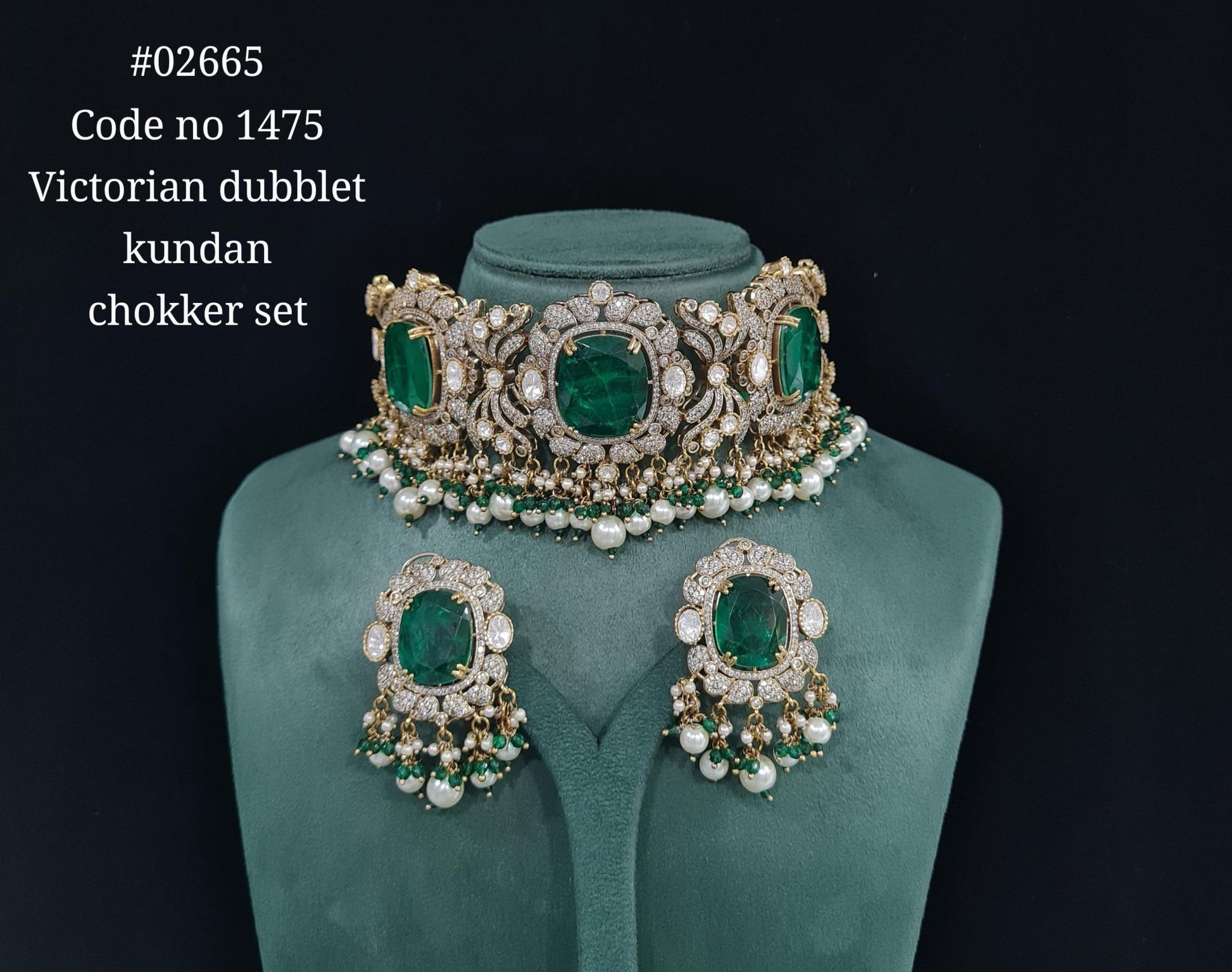 Victorian Kundan Choker 02665 - KRISHNA'S SWETA JEWELLERY