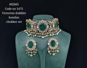 Victorian Kundan Choker 02665 - KRISHNA'S SWETA JEWELLERY