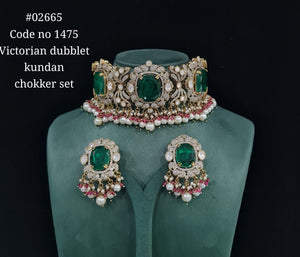 Victorian Kundan Choker 02665 - KRISHNA'S SWETA JEWELLERY