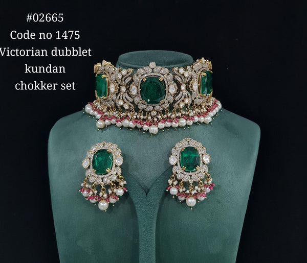 Victorian Kundan Choker 02665 - KRISHNA'S SWETA JEWELLERY