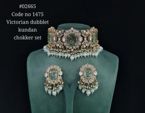 Victorian Kundan Choker 02665 - KRISHNA'S SWETA JEWELLERY