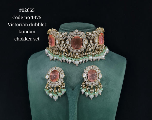 Victorian Kundan Choker 02665 - KRISHNA'S SWETA JEWELLERY