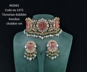 Victorian Kundan Choker 02665 - KRISHNA'S SWETA JEWELLERY