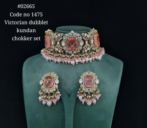 Victorian Kundan Choker 02665 - KRISHNA'S SWETA JEWELLERY