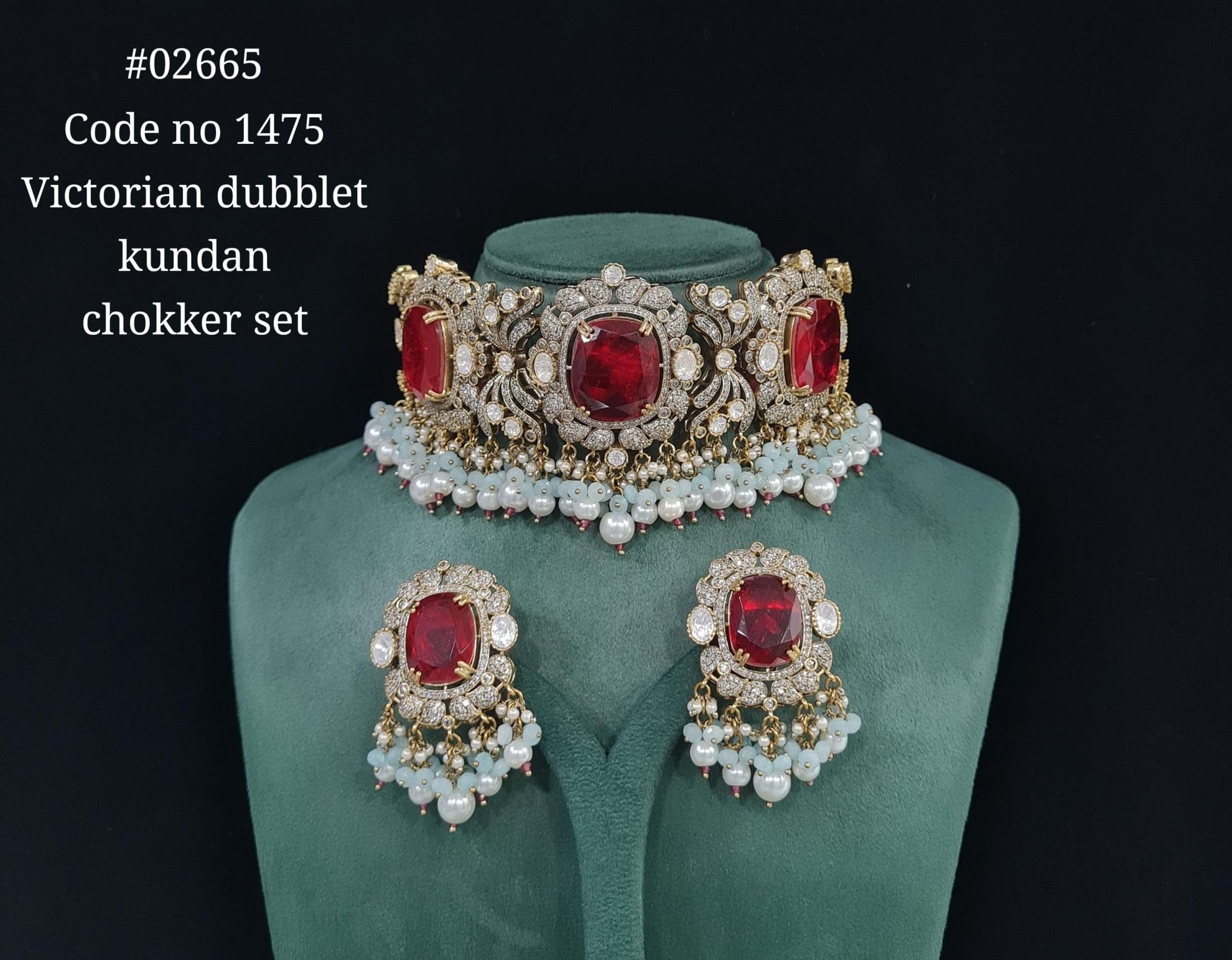 Victorian Kundan Choker 02665 - KRISHNA'S SWETA JEWELLERY