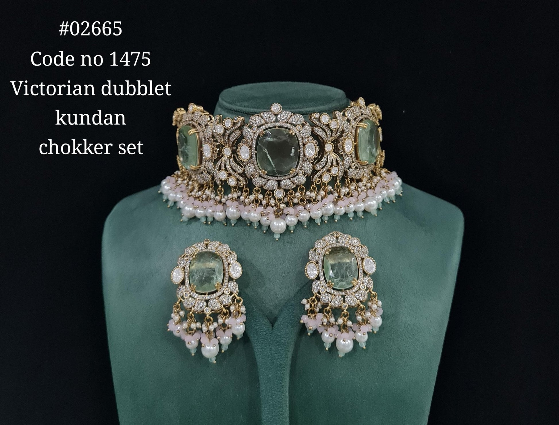Victorian Kundan Choker 02665 - KRISHNA'S SWETA JEWELLERY