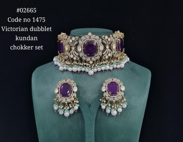 Victorian Kundan Choker 02665 - KRISHNA'S SWETA JEWELLERY