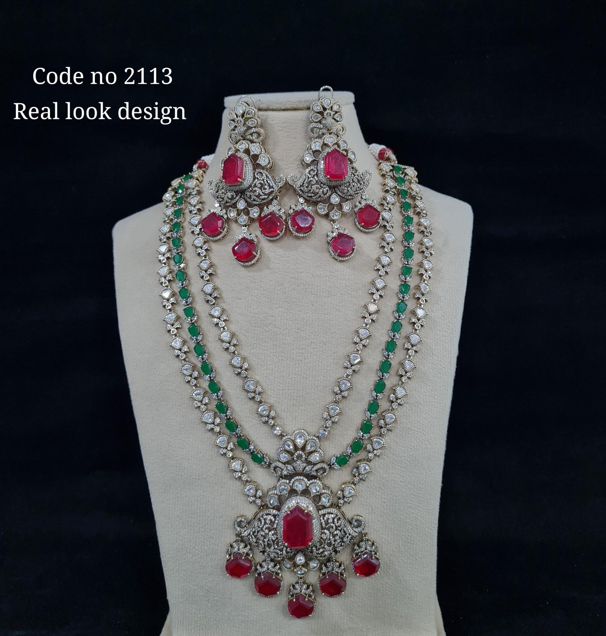 Victorian Kundan Long 02050 - KRISHNA'S SWETA JEWELLERY