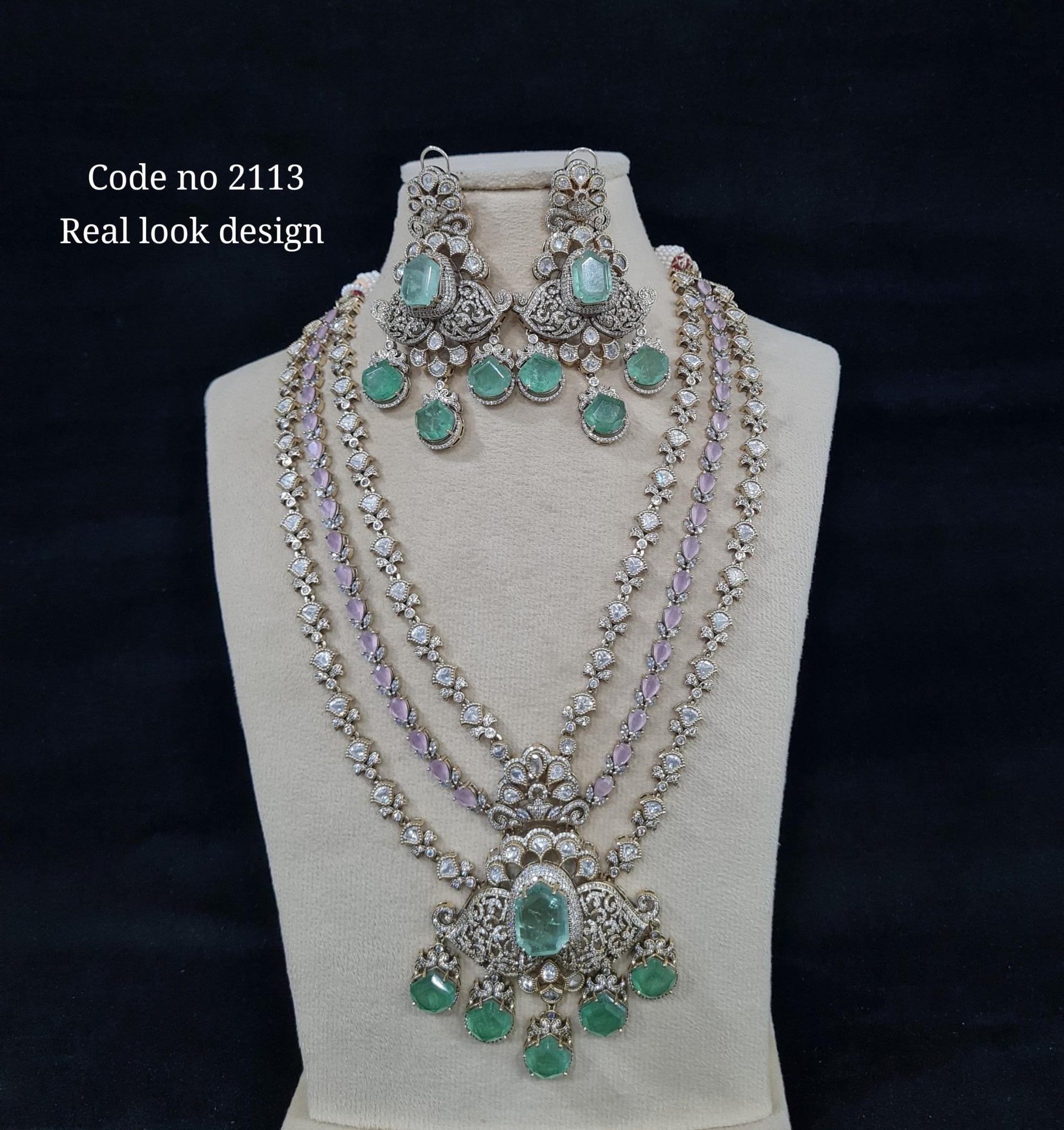 Victorian Kundan Long 02050 - KRISHNA'S SWETA JEWELLERY