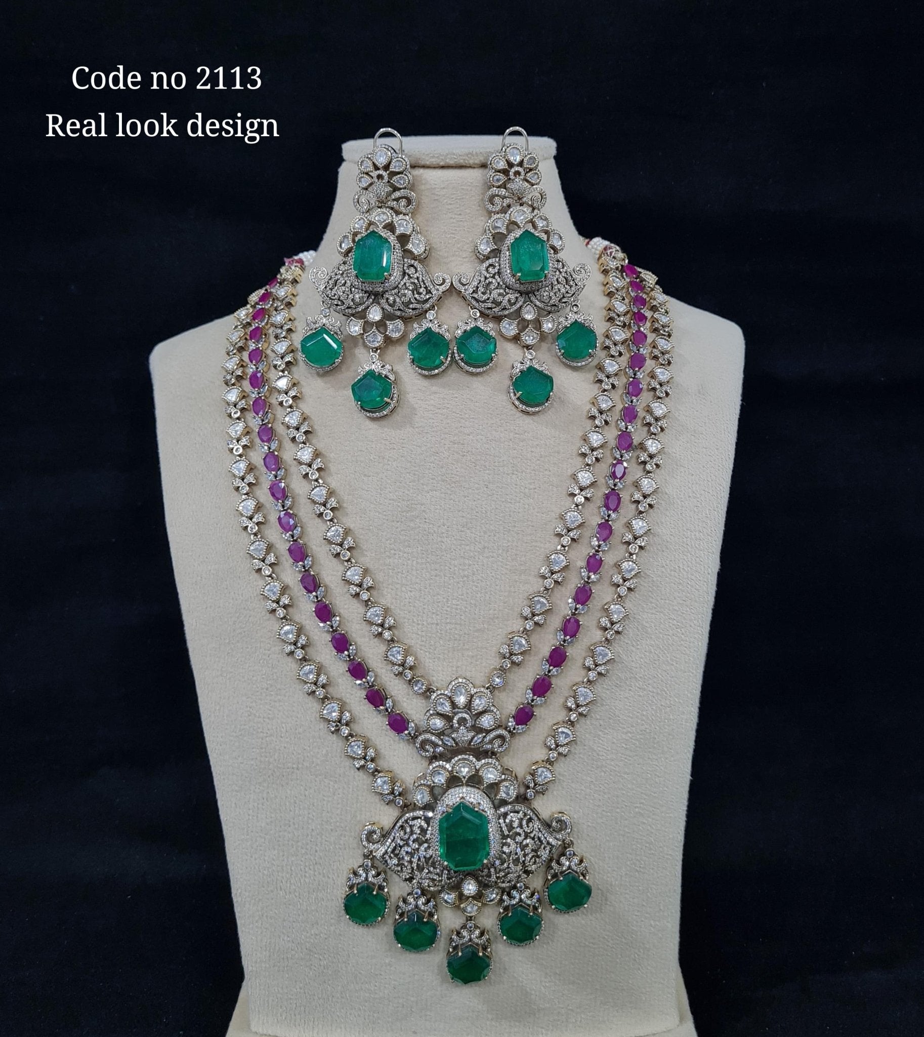 Victorian Kundan Long 02050 - KRISHNA'S SWETA JEWELLERY