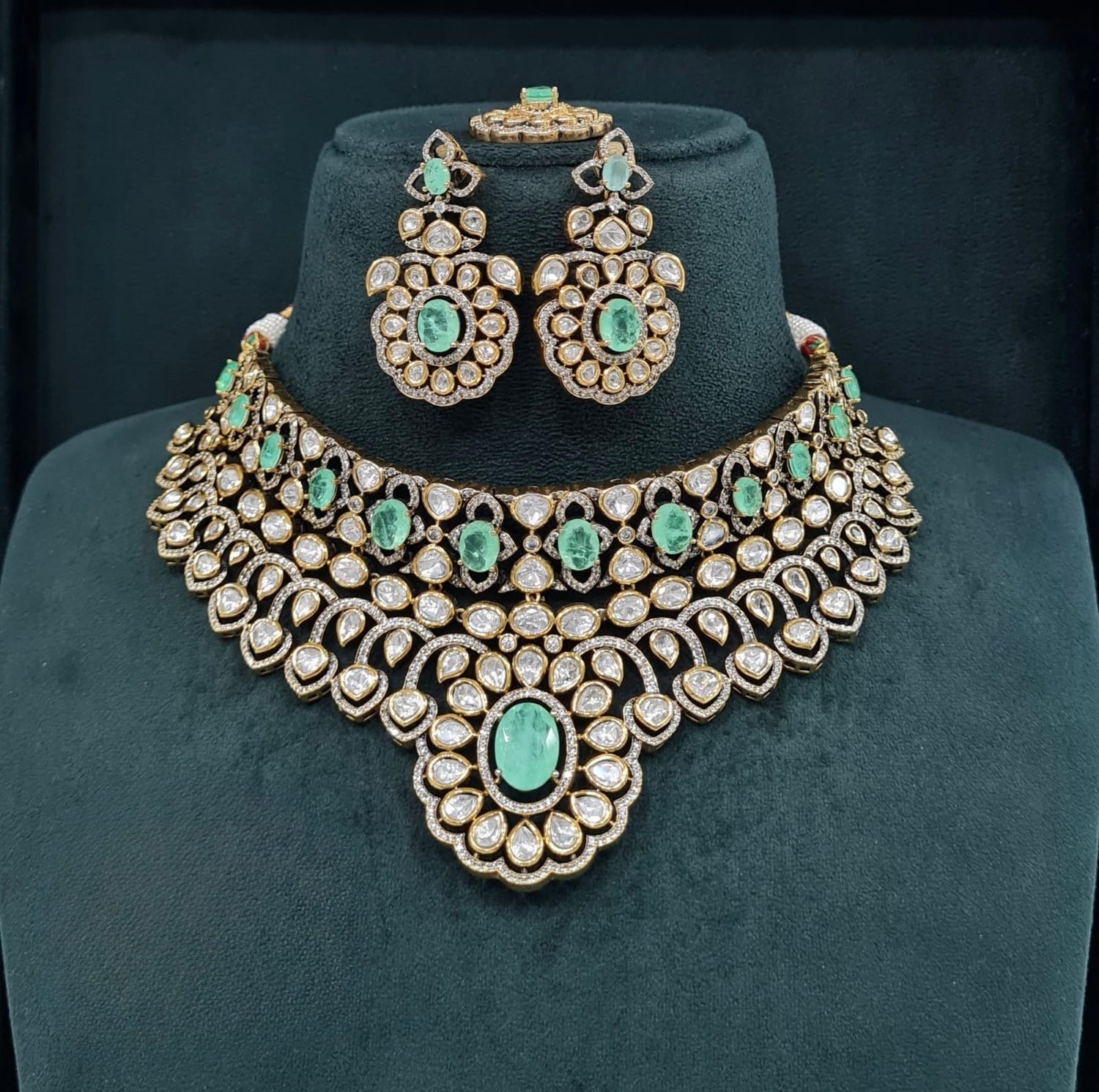 Victorian Kundan Necklace 08413 - Krishna's Sweta Jewellery