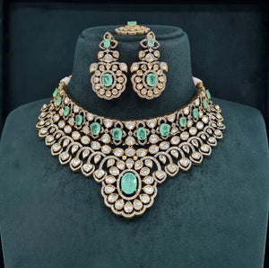Victorian Kundan Necklace 08413 - KRISHNA'S SWETA JEWELLERY