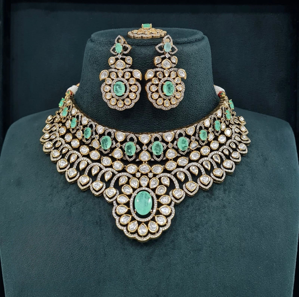 Victorian Kundan Necklace 08413 - Krishna's Sweta Jewellery