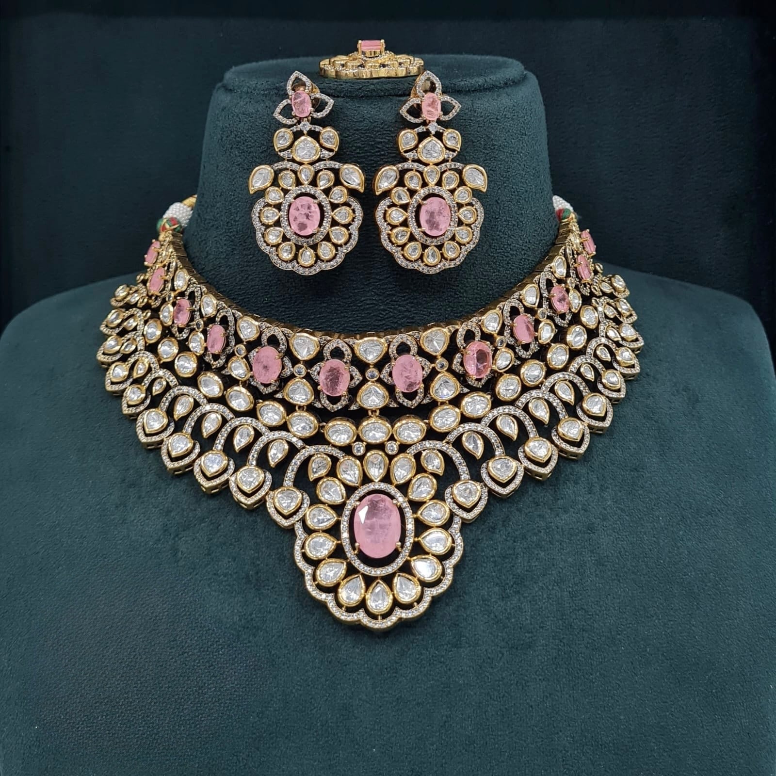 Victorian Kundan Necklace 08413 - Krishna's Sweta Jewellery