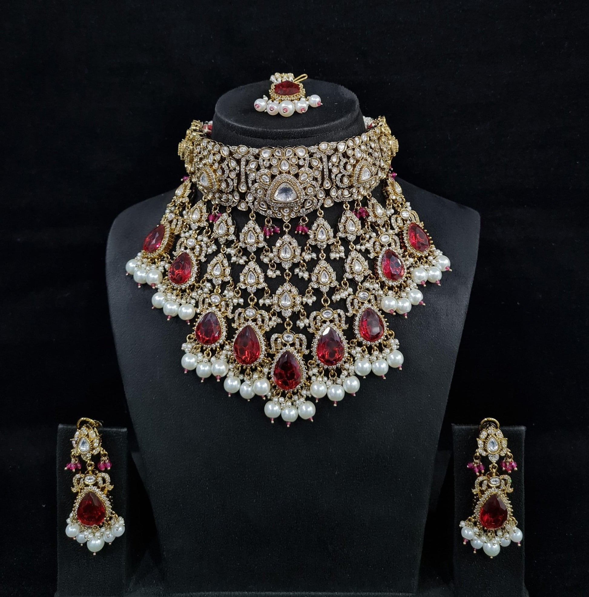 Victorian Necklace 00087 - KRISHNA'S SWETA JEWELLERY