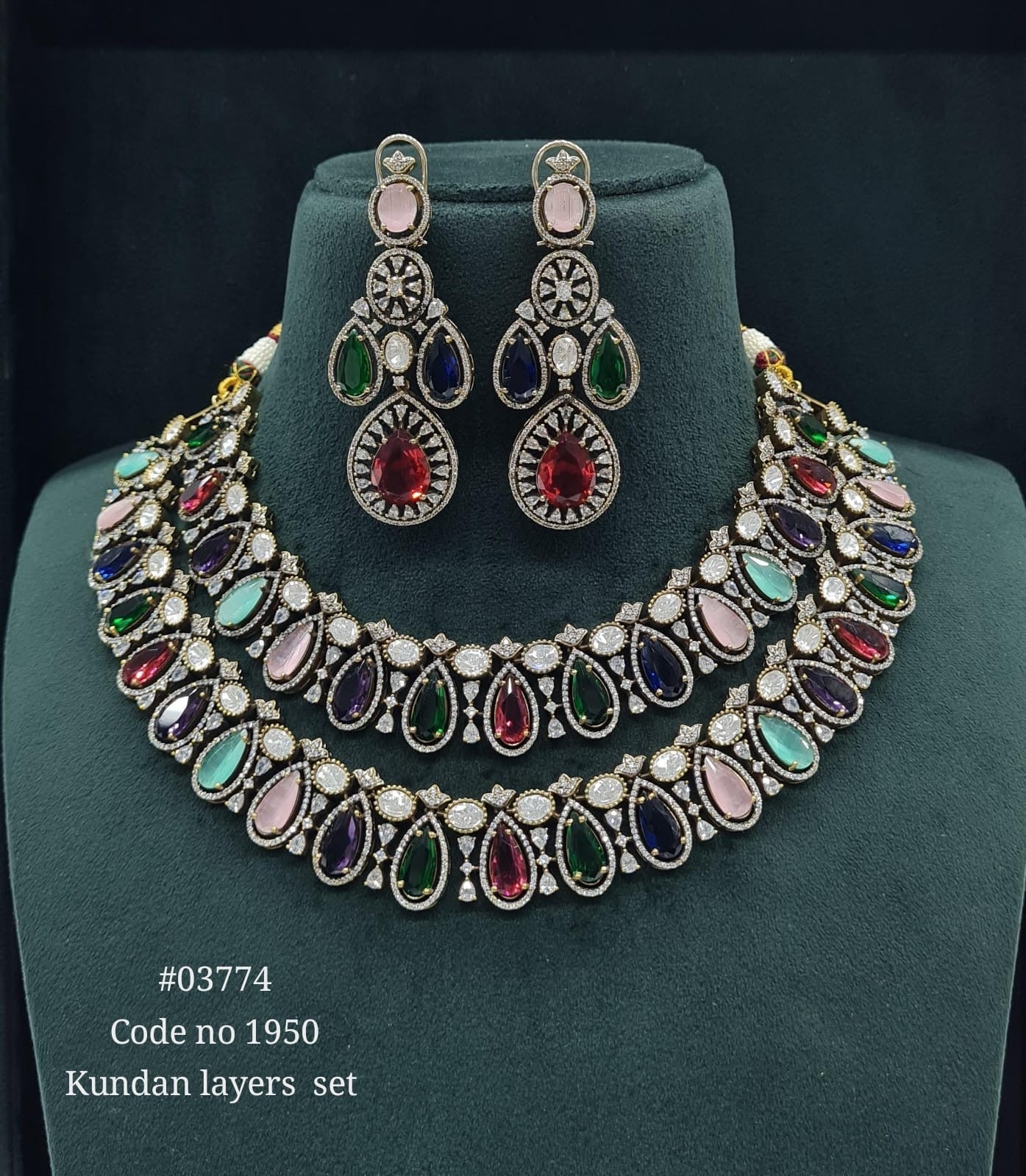 Victorian Necklace 03774 - KRISHNA'S SWETA JEWELLERY