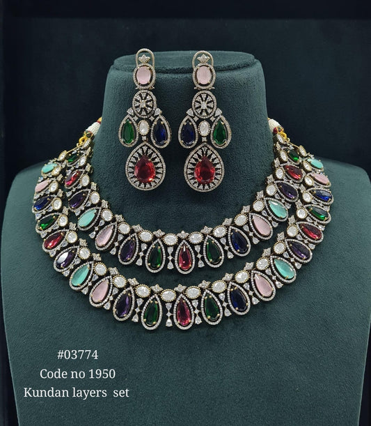 Victorian Necklace 03774 - KRISHNA'S SWETA JEWELLERY