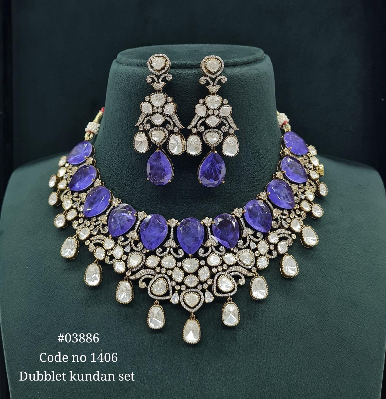 Victorian Necklace 03886 - KRISHNA'S SWETA JEWELLERY
