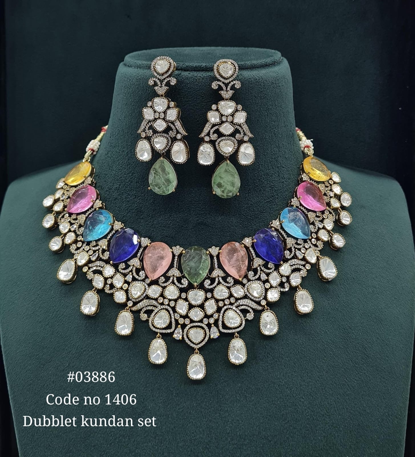 Victorian Necklace 03886 - KRISHNA'S SWETA JEWELLERY