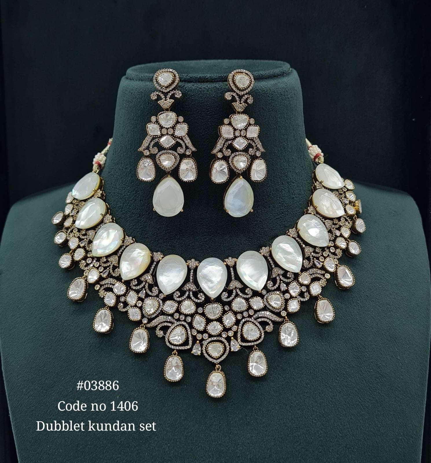 Victorian Necklace 03886 - KRISHNA'S SWETA JEWELLERY