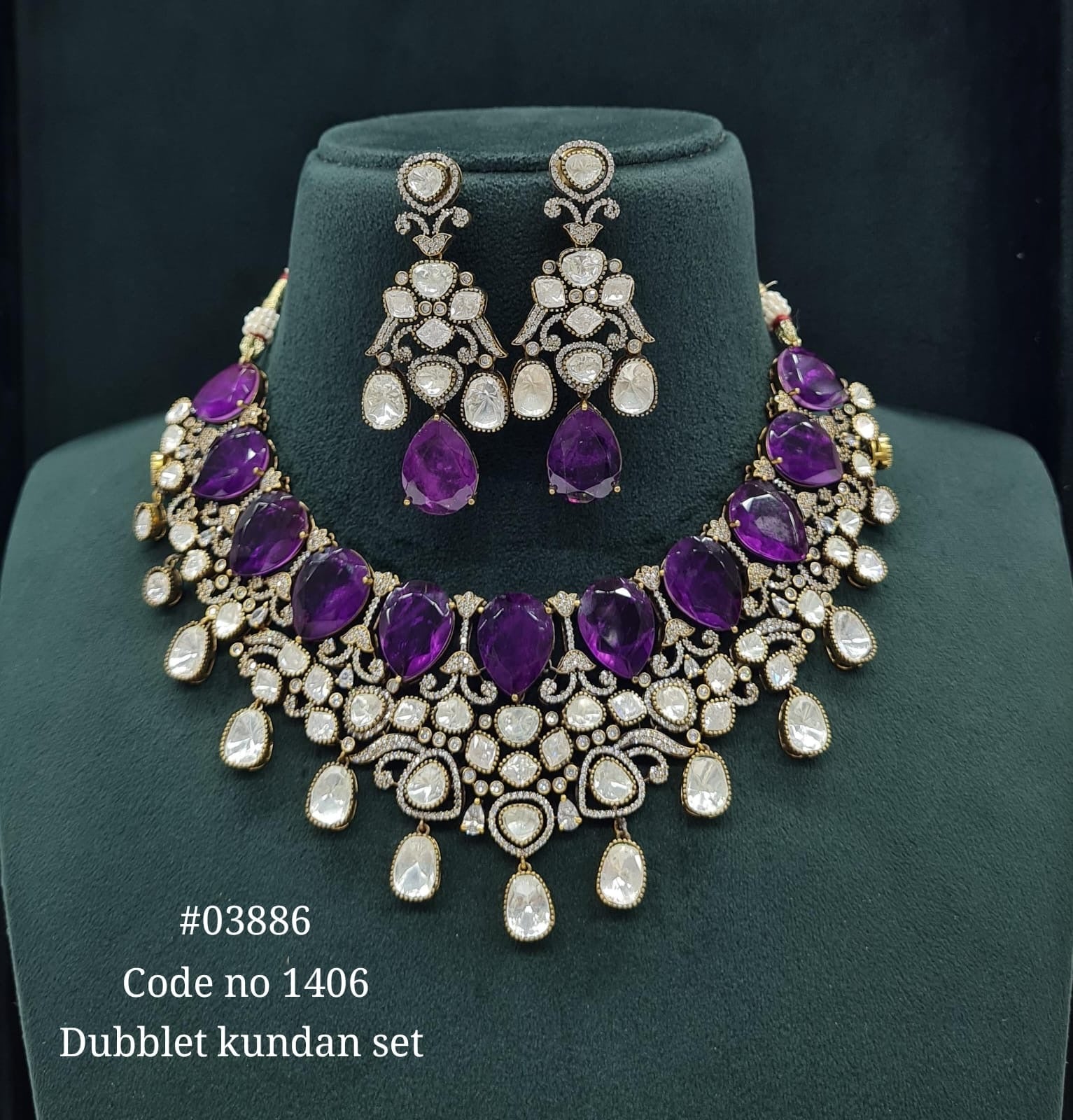 Victorian Necklace 03886 - KRISHNA'S SWETA JEWELLERY