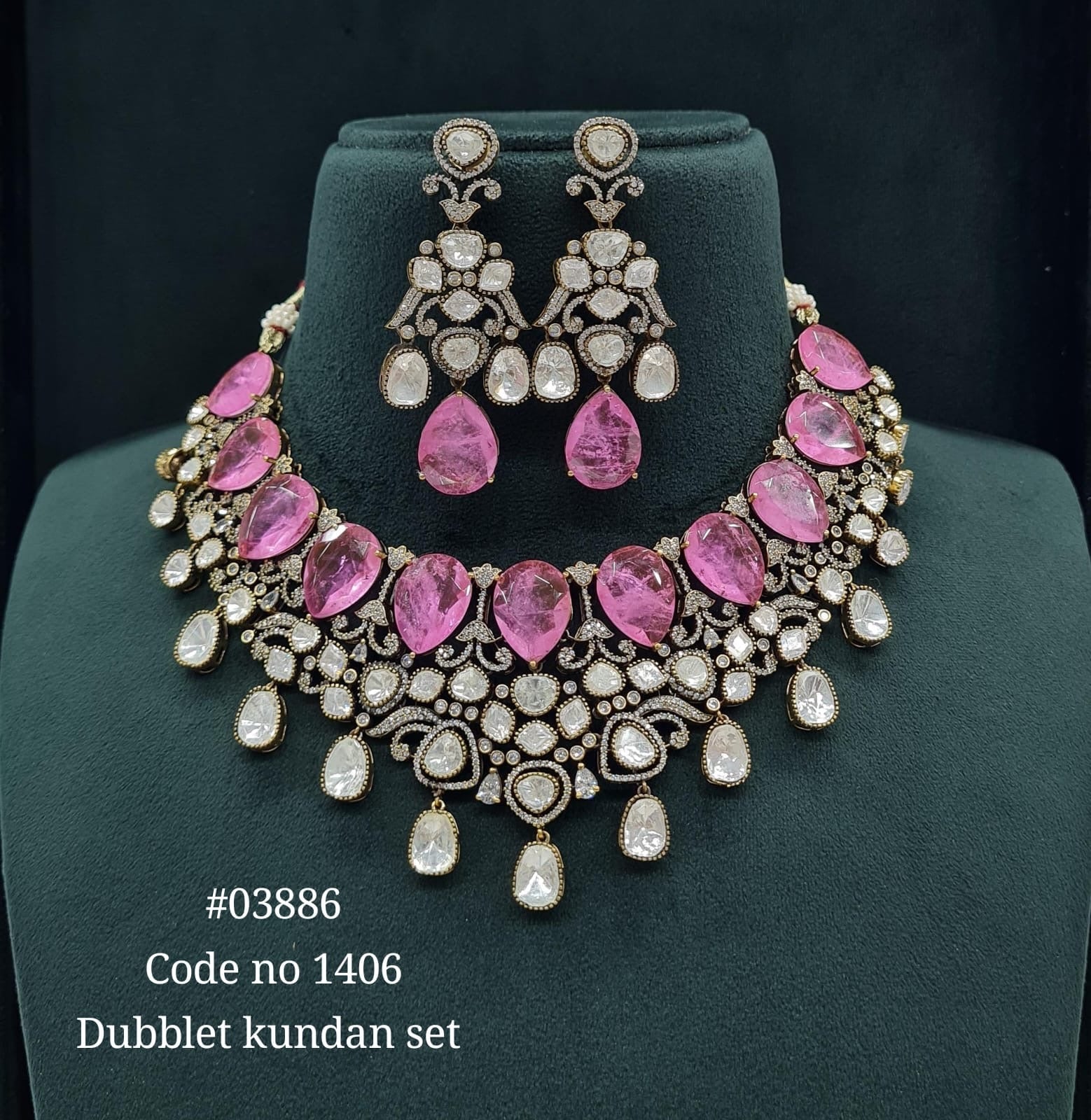 Victorian Necklace 03886 - KRISHNA'S SWETA JEWELLERY