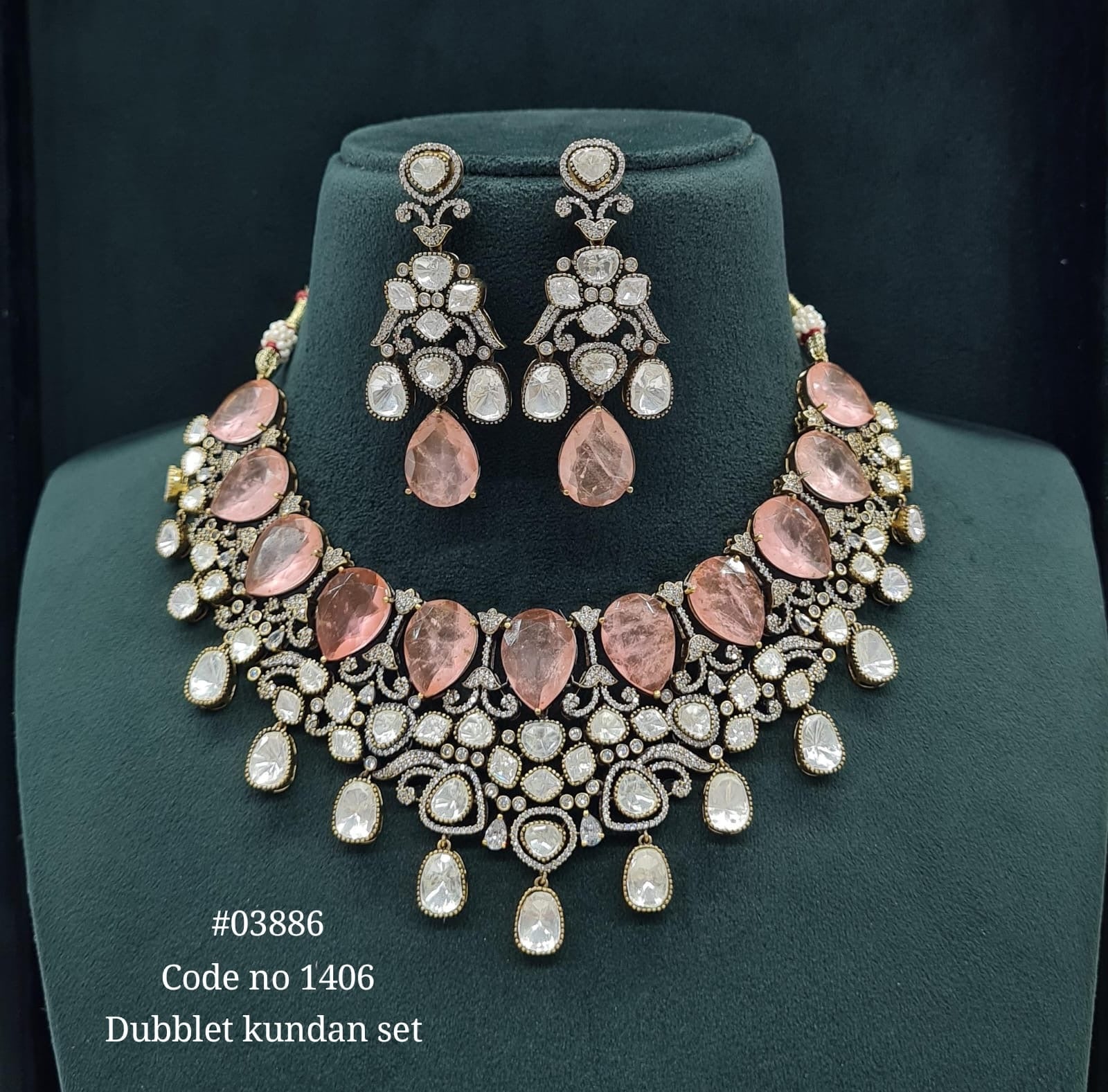Victorian Necklace 03886 - KRISHNA'S SWETA JEWELLERY