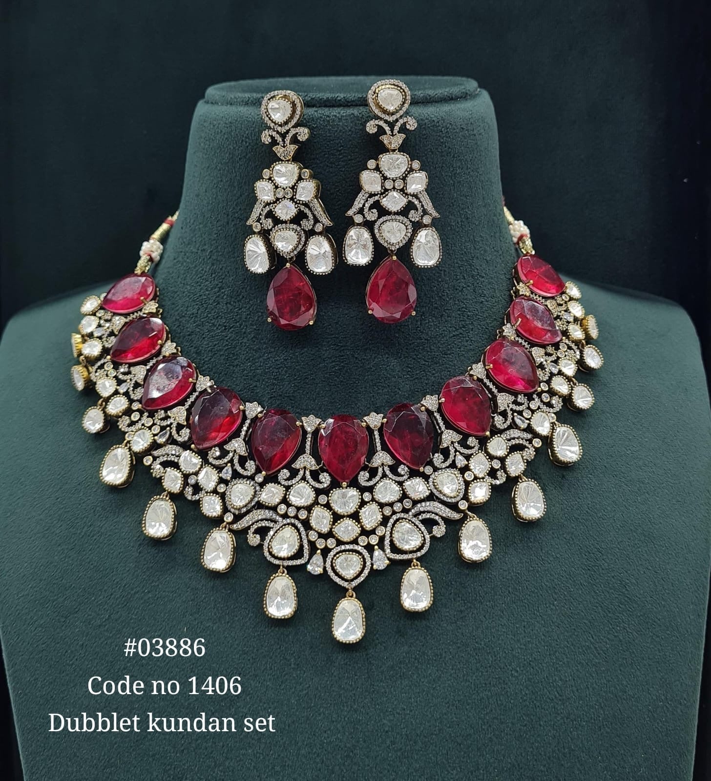Victorian Necklace 03886 - KRISHNA'S SWETA JEWELLERY