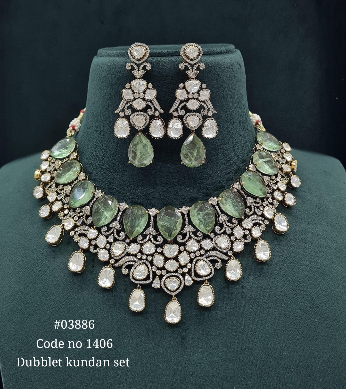 Victorian Necklace 03886 - KRISHNA'S SWETA JEWELLERY