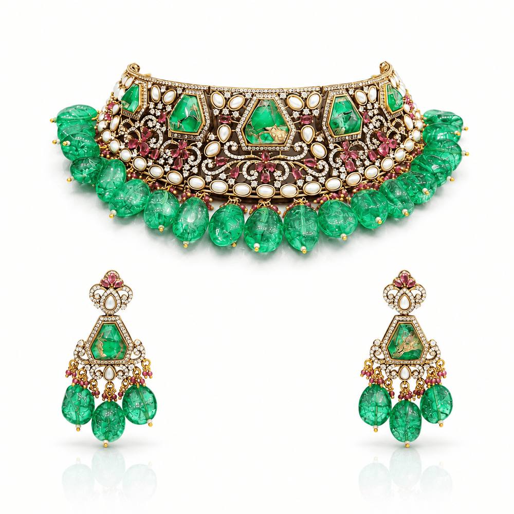 Victorian Necklace 04124 - KRISHNA'S SWETA JEWELLERY