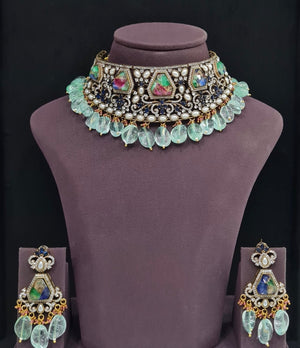 Victorian Necklace 04124 - KRISHNA'S SWETA JEWELLERY