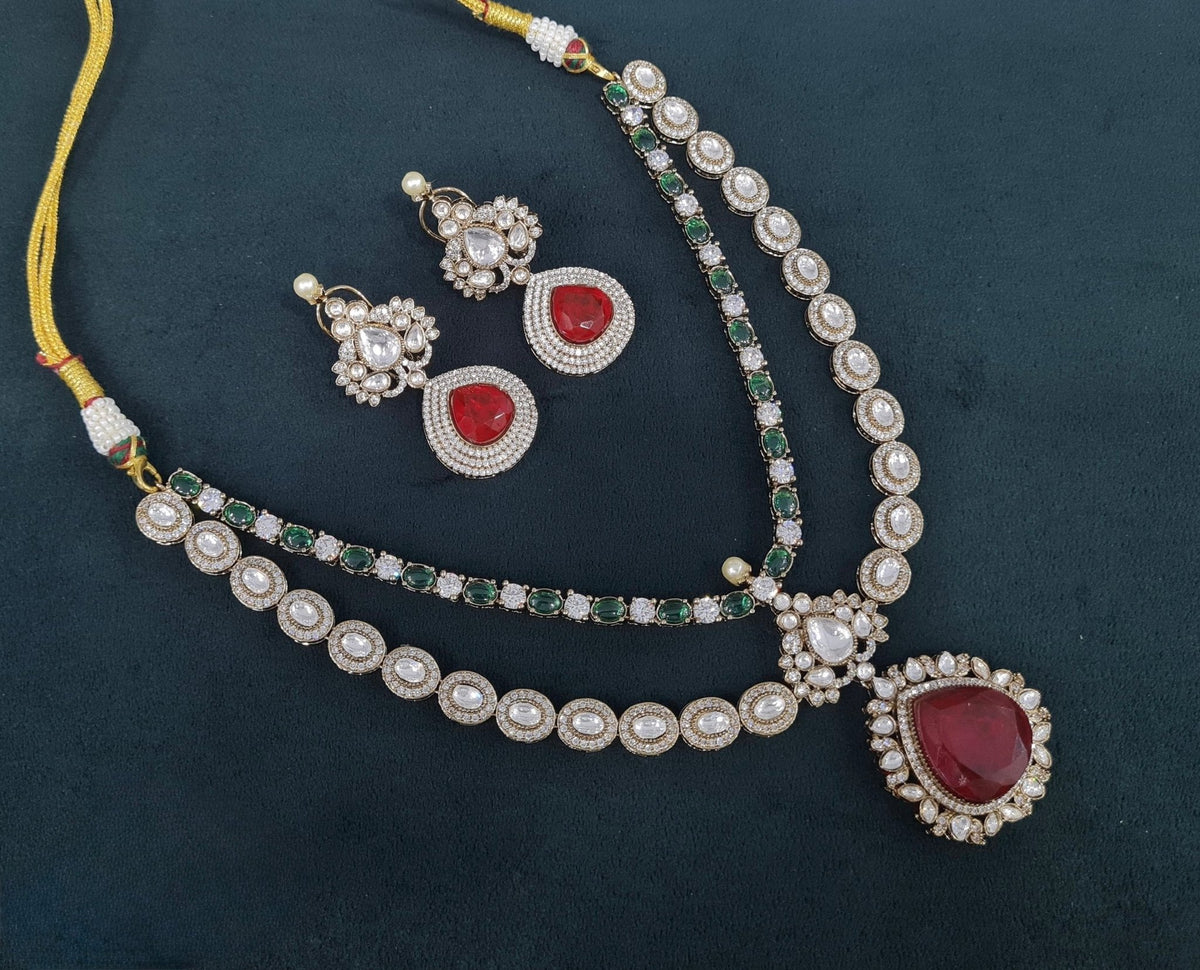 Victorian Necklace 04412 - KRISHNA'S SWETA JEWELLERY