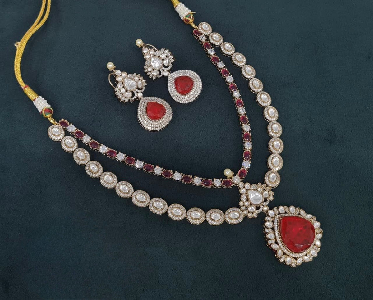 Victorian Necklace 04412 - KRISHNA'S SWETA JEWELLERY